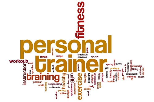 Personal trainer word cloud concept